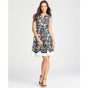 Ann Taylor Black and White Ikat Sleeveless Dress 4